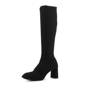 Bershka Block Heels Over The Knee Sock Boots | Textile