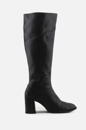 Bershka Zipper Block Heels Knee High Boots | 100% Authentic leather