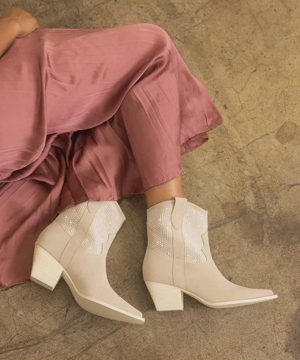 Cannes - Pearl Studded Western Boots