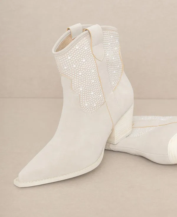 Cannes - Pearl Studded Western Boots