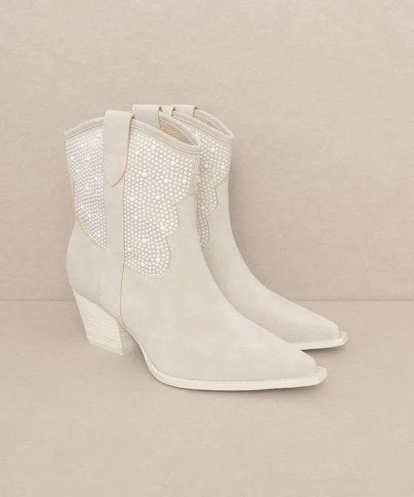 Cannes - Pearl Studded Western Boots