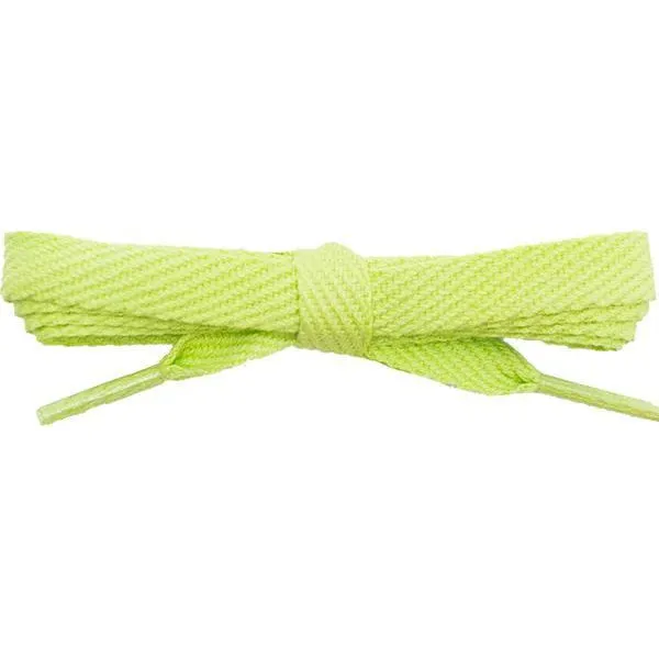 Cotton Flat 3/8" Laces Custom Length with Tip - Spring Green (1 Pair Pack) Shoelaces