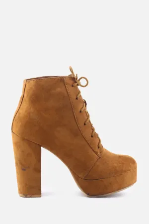 European Brand Laces Platform Boots | Suede