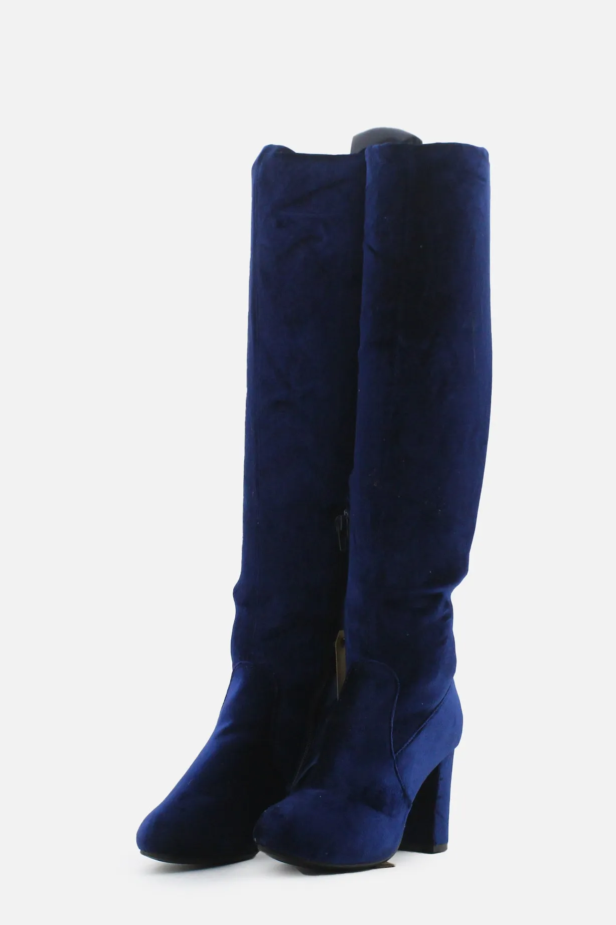 European Brand Zipper Block Over The Knee Boots | Suede