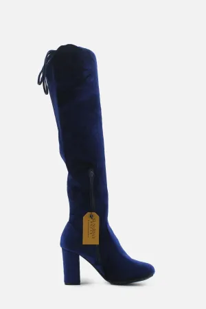 European Brand Zipper Block Over The Knee Boots | Suede