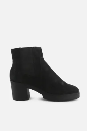 FreeFlex Stretchable Block Ankle Boots | Suede