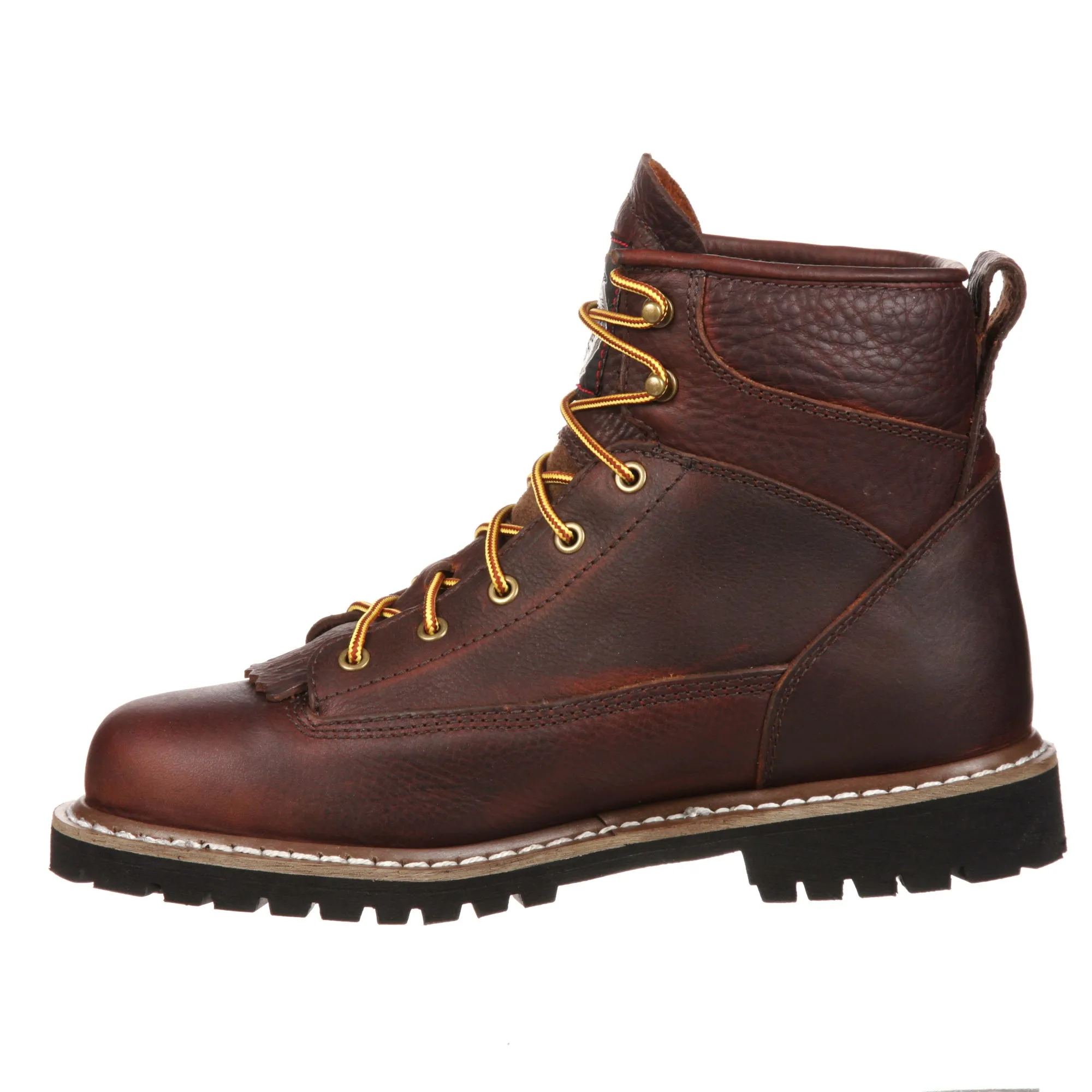 Georgia Mens Chocolate Leather WP Lace-to-Toe Work Boots