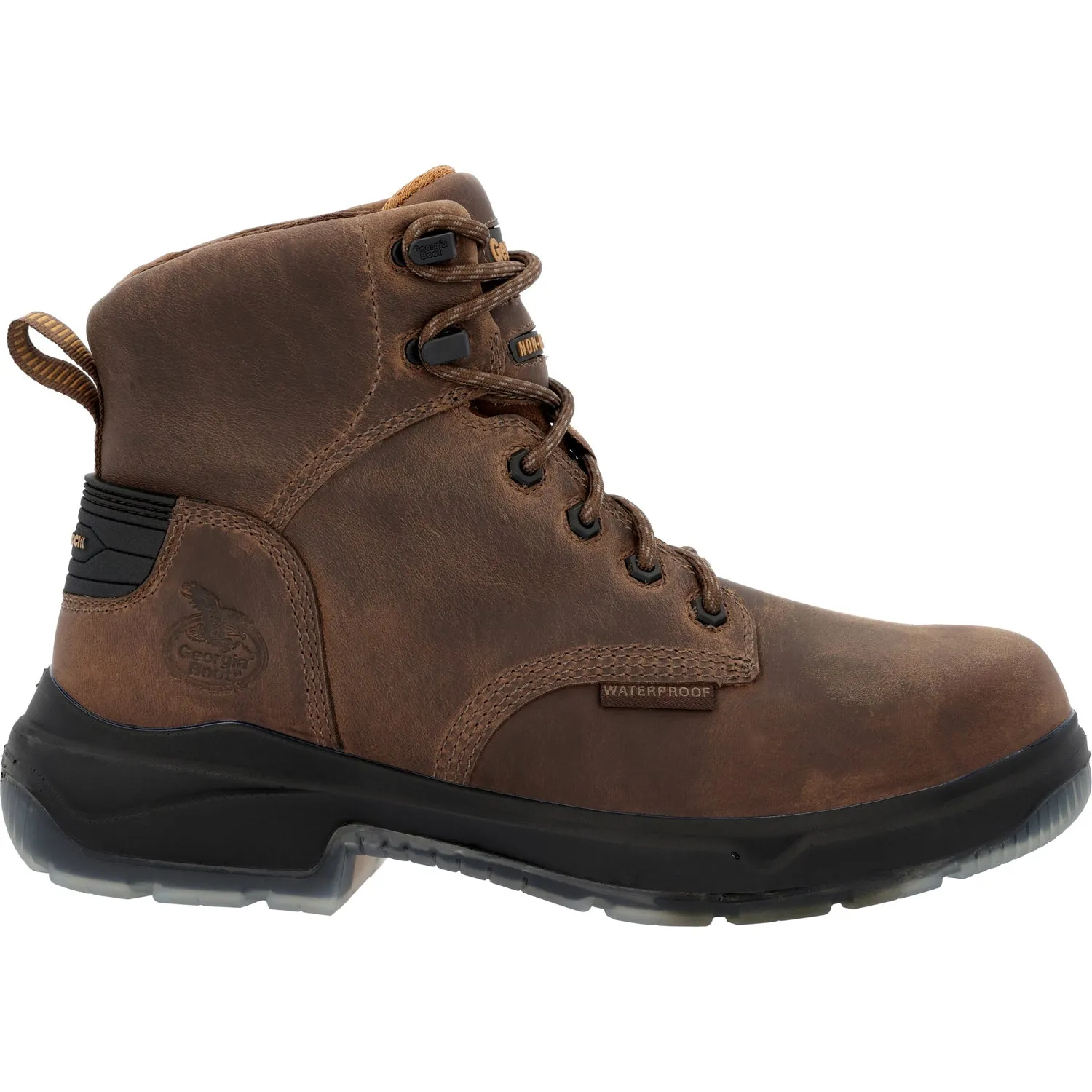 Georgia Mens FLXpoint Waterproof Black/Brown Leather Work Boots