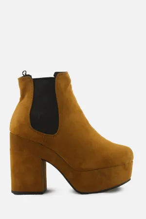 H & M Stretchable Platform Boots | Suede