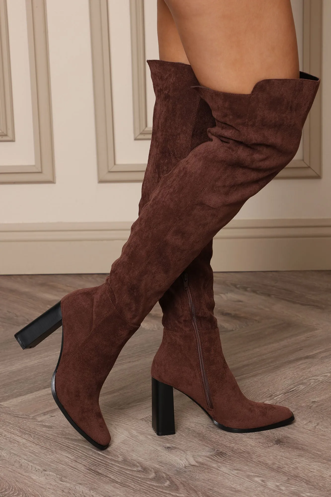 Has To Be True Over The Knee Boots - Dark Brown