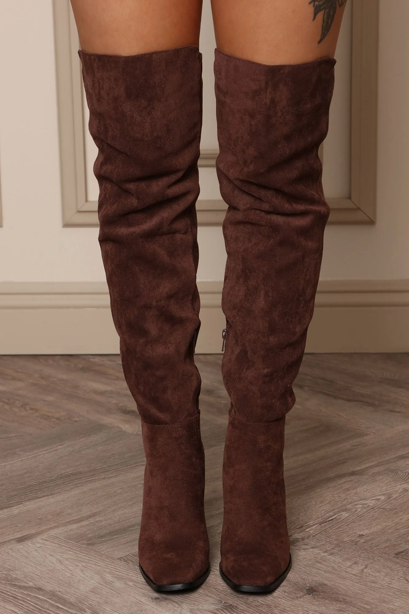 Has To Be True Over The Knee Boots - Dark Brown