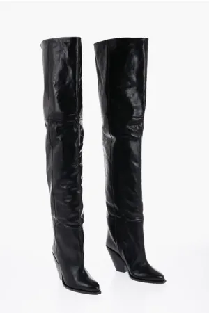 Isabel Marant Leather LALEX Over-the-Knee Western Boots