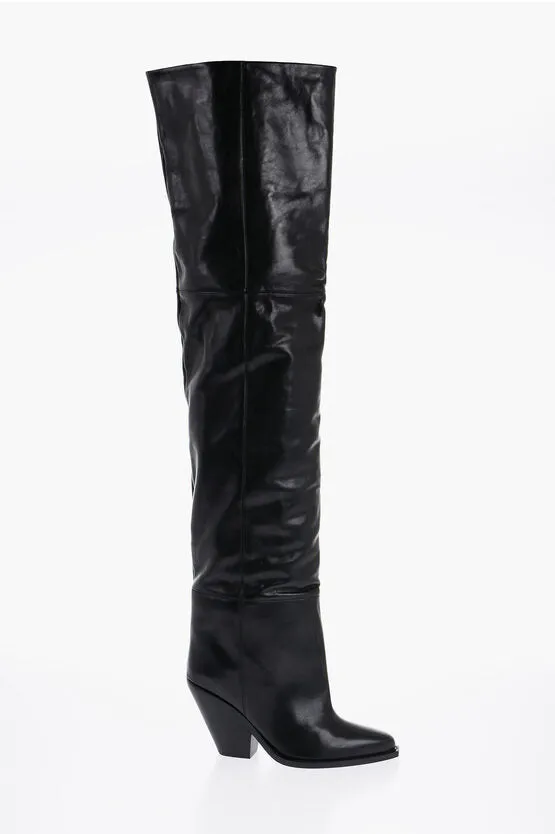 Isabel Marant Leather LALEX Over-the-Knee Western Boots