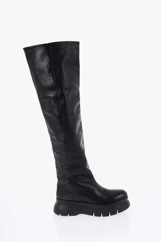 Isabel Marant Over-the-Knee MALYX Leather Boots with Chunky Sole