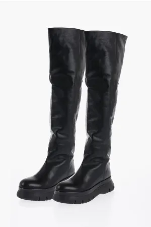 Isabel Marant Over-the-Knee MALYX Leather Boots with Chunky Sole