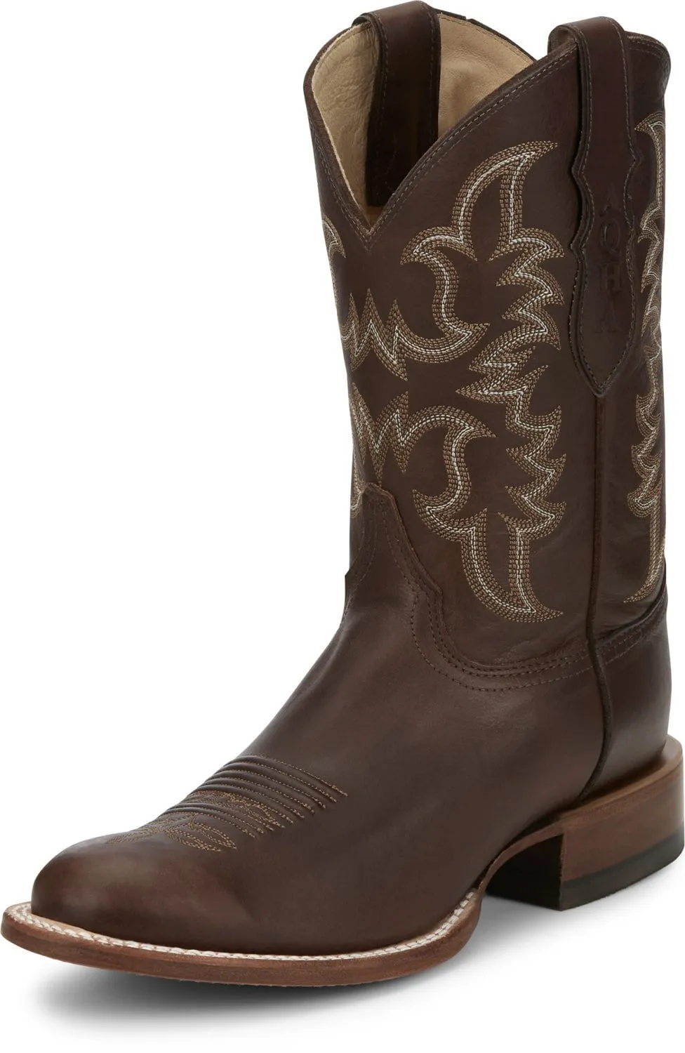 Justin 11in Mens Chocolate Wayne Leather Cowboy Boots