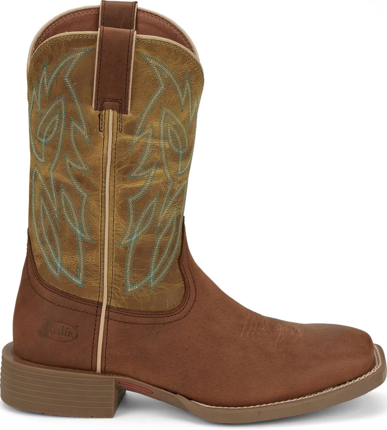 Justin Mens Canter Apple Green Water Buffalo Cowboy Boots