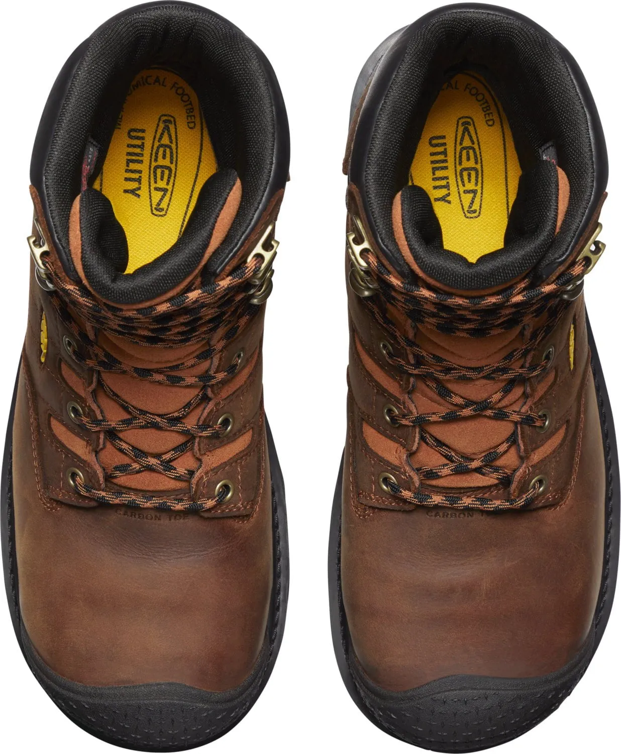 Keen Utility Mens Camden 8in WP 600G CT Brown/Black Leather Work Boots