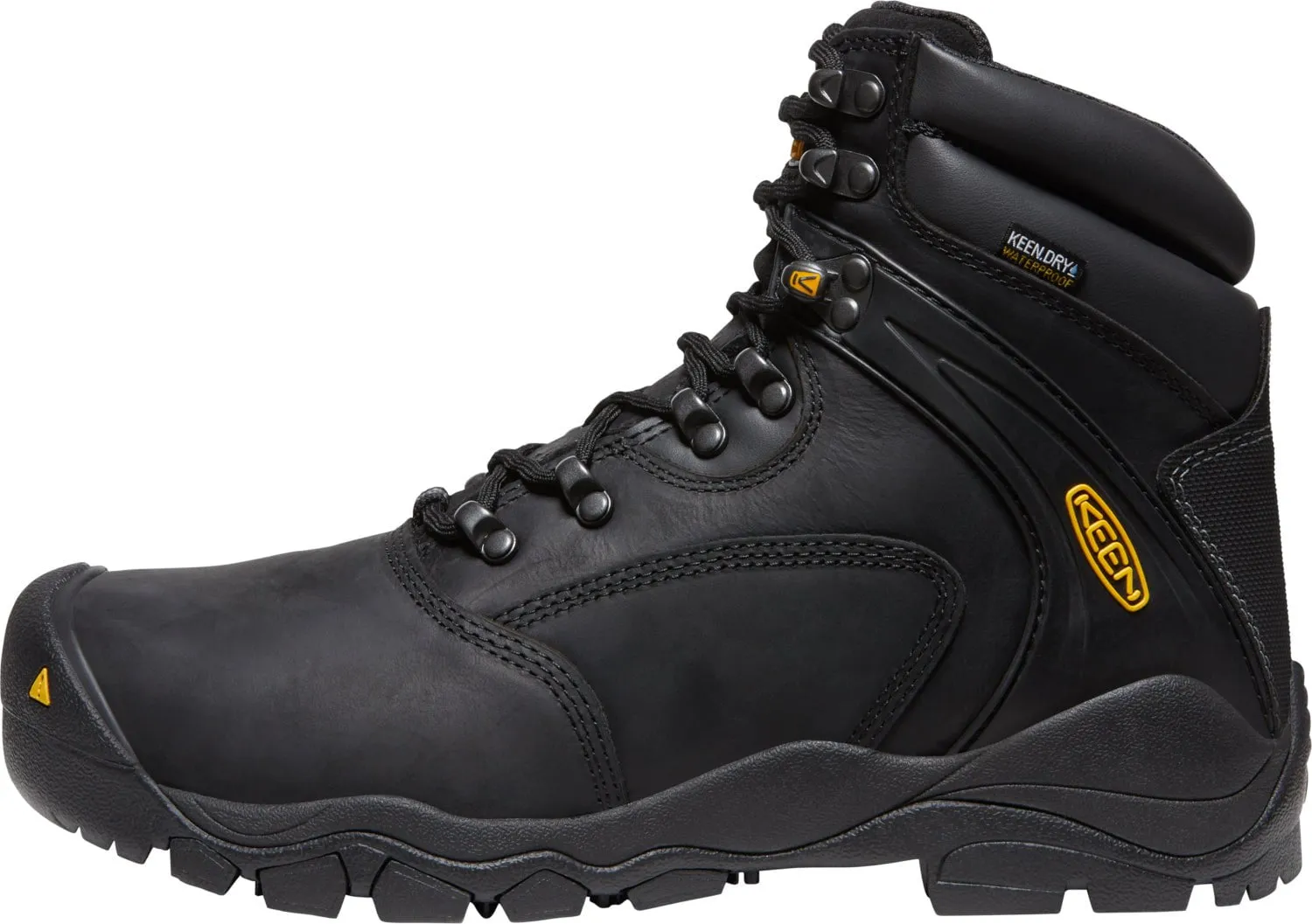 Keen Utility Mens Louisville 6in WP Black Leather Work Boots