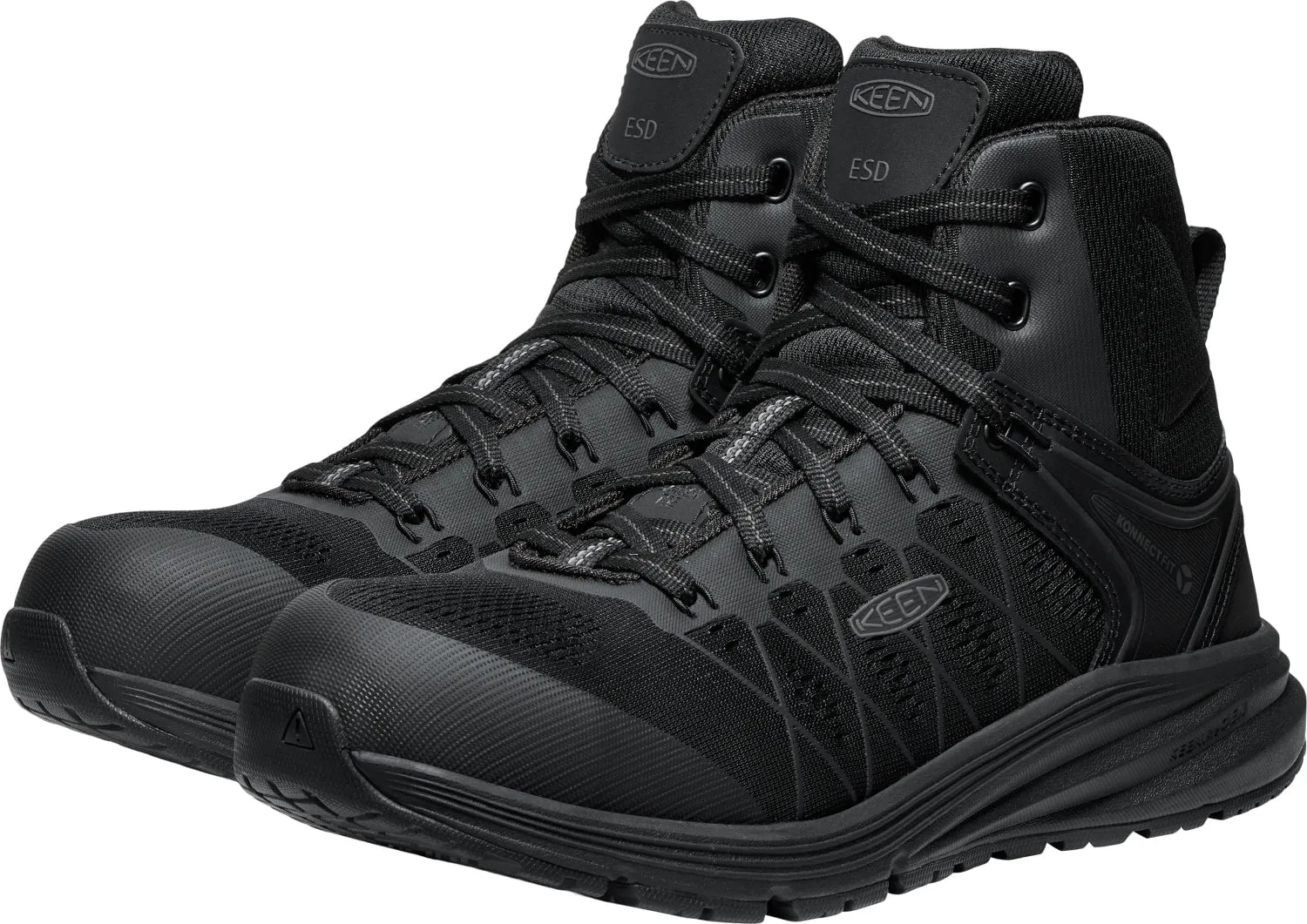 Keen Utility Mens Vista Energy Mid ESD CT Black Synthetic Work Boots