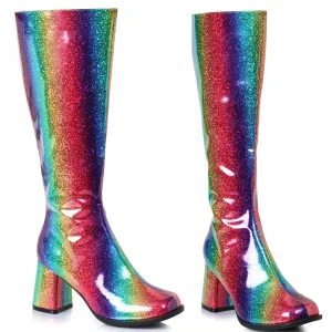 Knee High Rainbow Gogo Boots