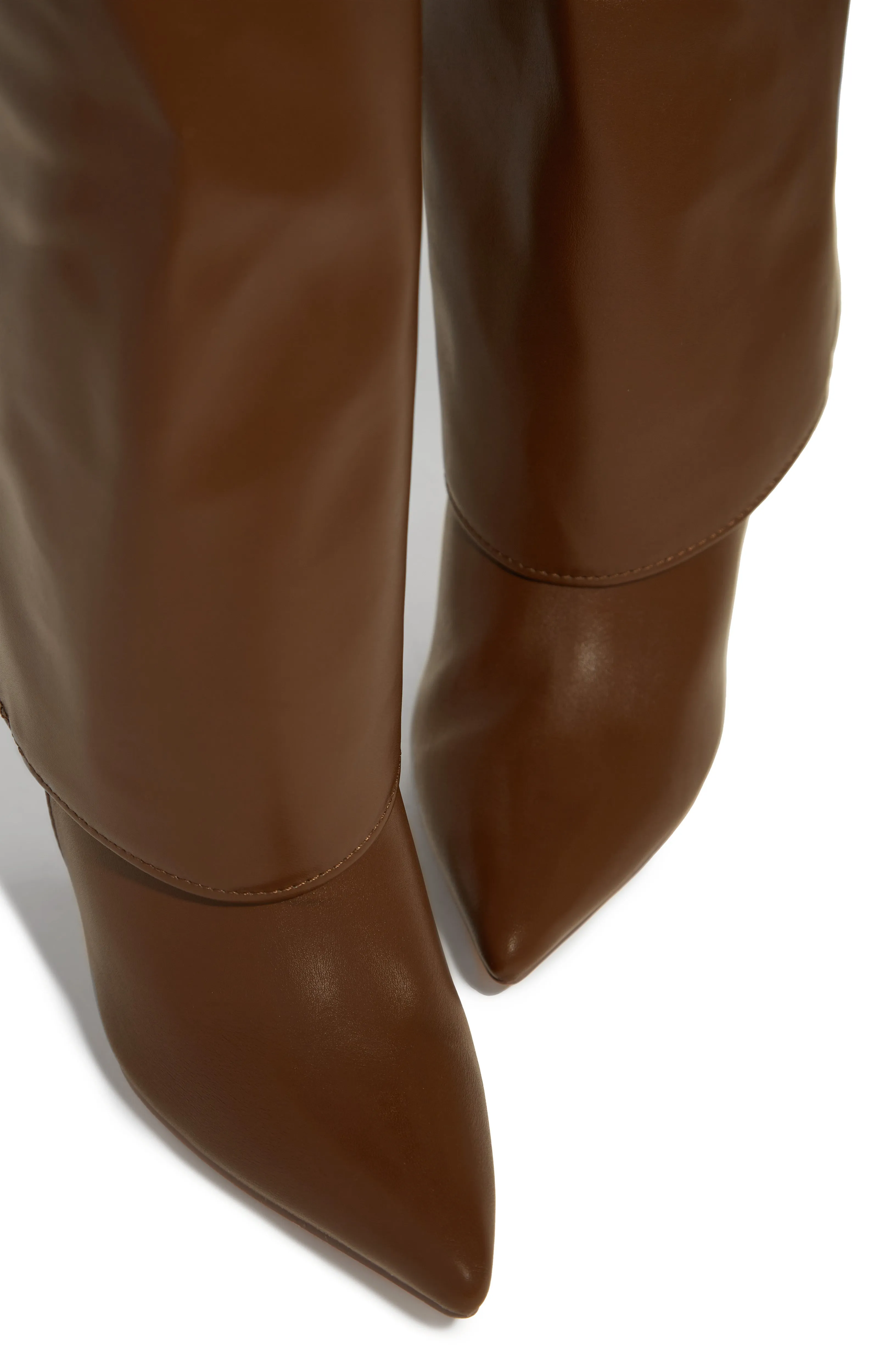 Kourt Knee High Heel Boots - Brown