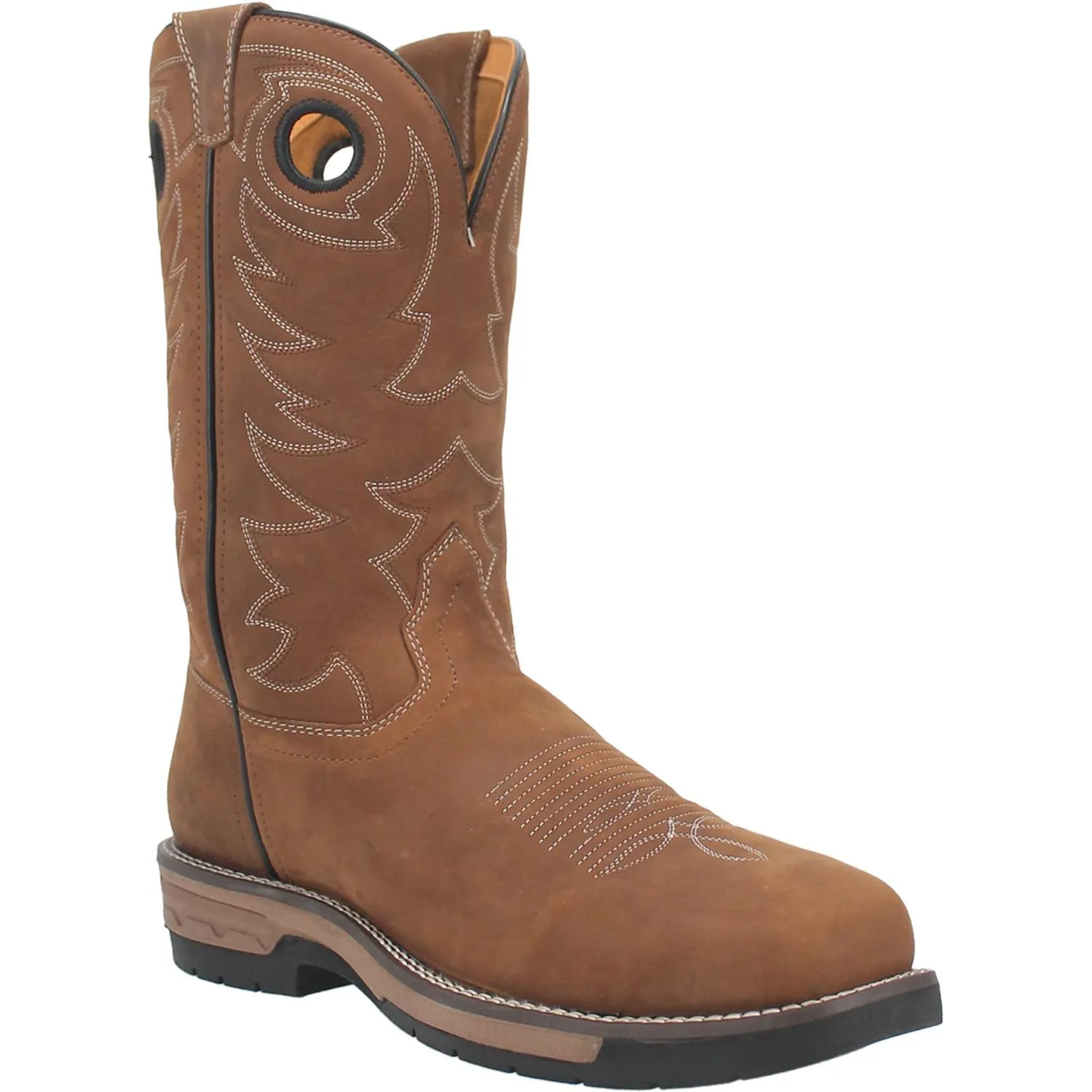 Laredo Brown Decker Broad Square Toe Work Boots for Men