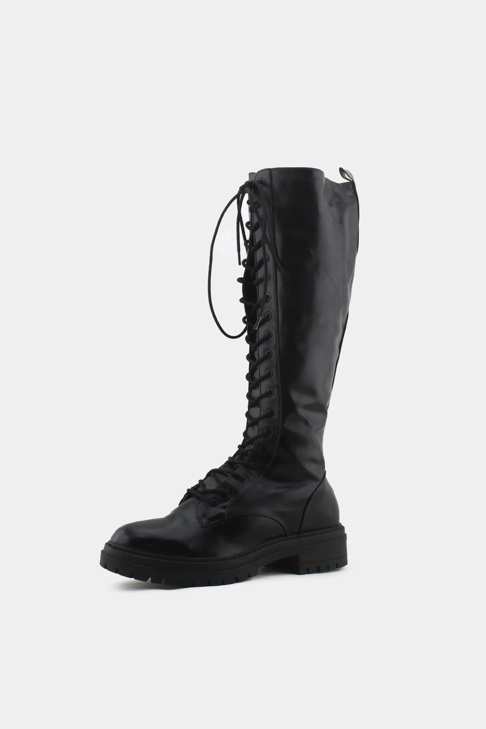 Lefties Zipper Laces Knee High Boots | 100% Authentic Leather