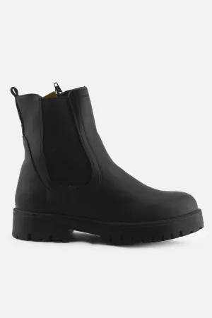 Lefties Zipper Stretchable Chelsea Ankle Boots | 100% Authentic Leather