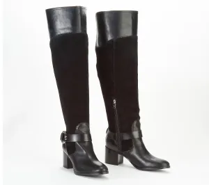 Marc Fisher Leather/Suede Medium Calf Over the Knee Boots - Editer Black,7 Medium