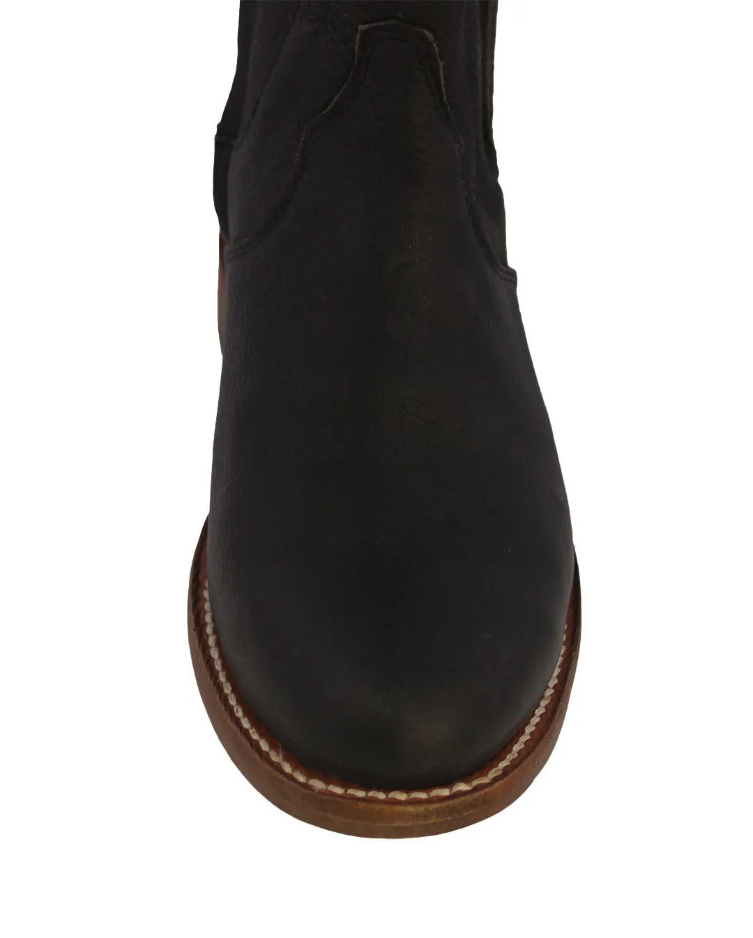 Mens #150 Black Chelsea Cowboy Boots Leather - Round Toe