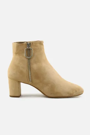 MNG Zipper Block Ankle Boots | Suede