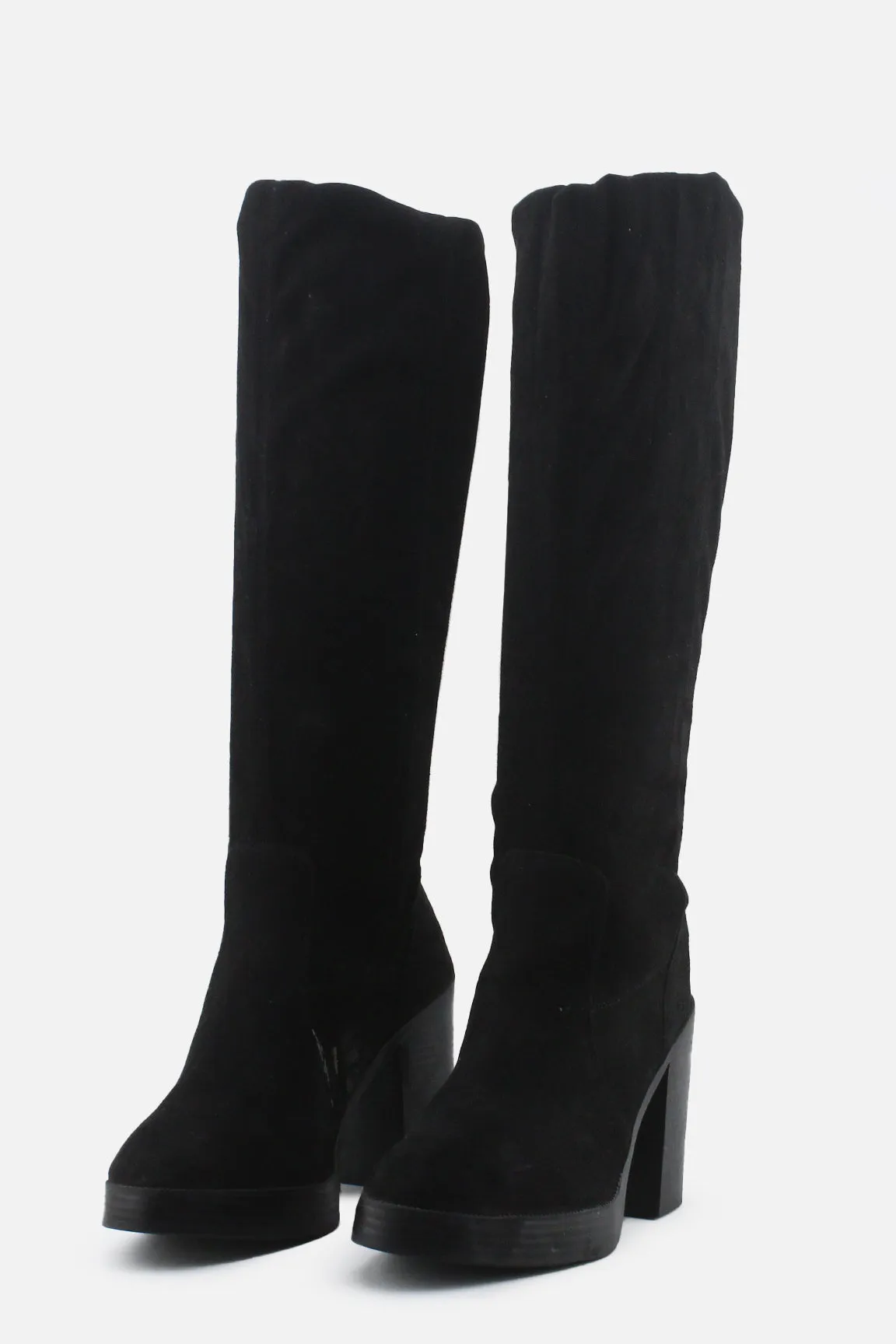 New Look Block Over The Knee Boots | Suede