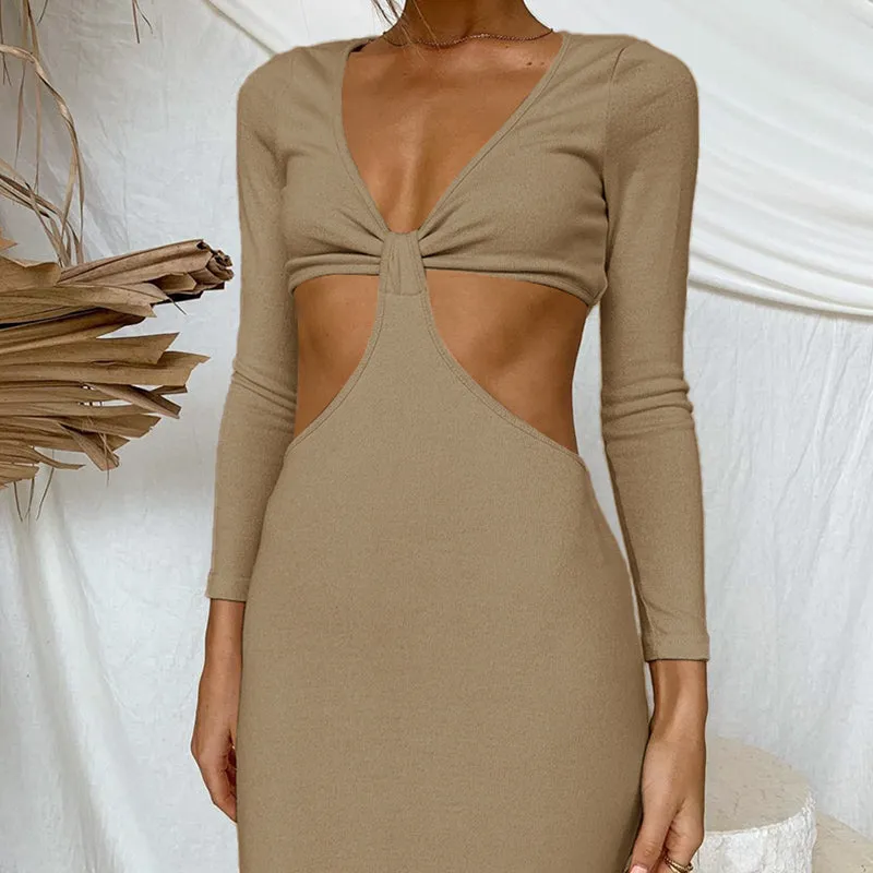 Open Waist Over-The-Knee Dress