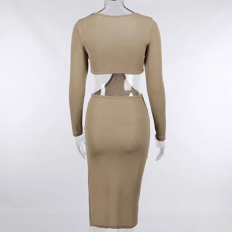 Open Waist Over-The-Knee Dress