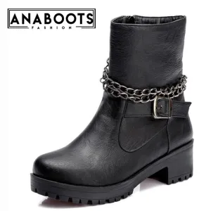 Square Heels Fashion Best Quality Martin Boots