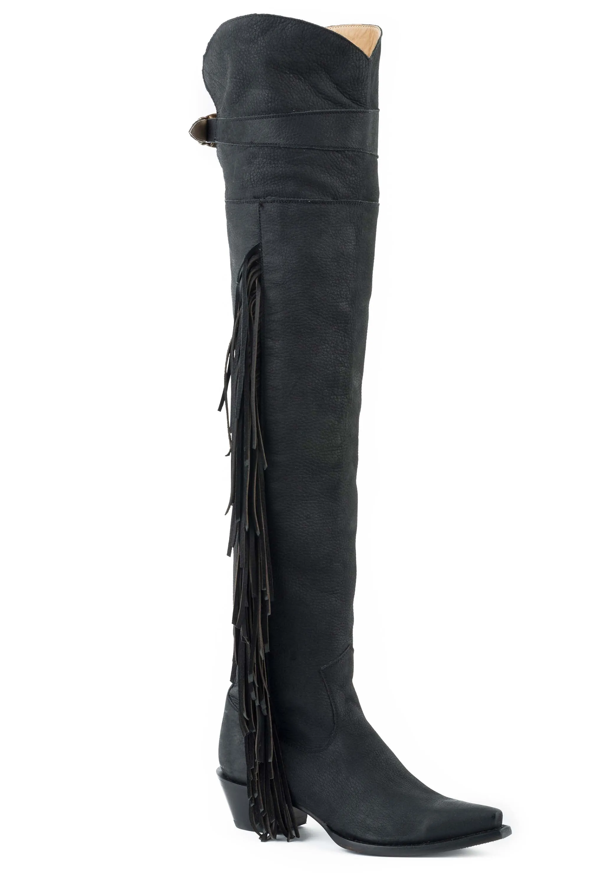 Stetson Womens Black Leather 26in Glam Over The Knee Fashion Boots