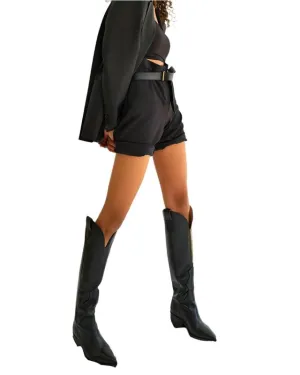 TEEK - Blackened indigo Arrow Rider Knee High Boots