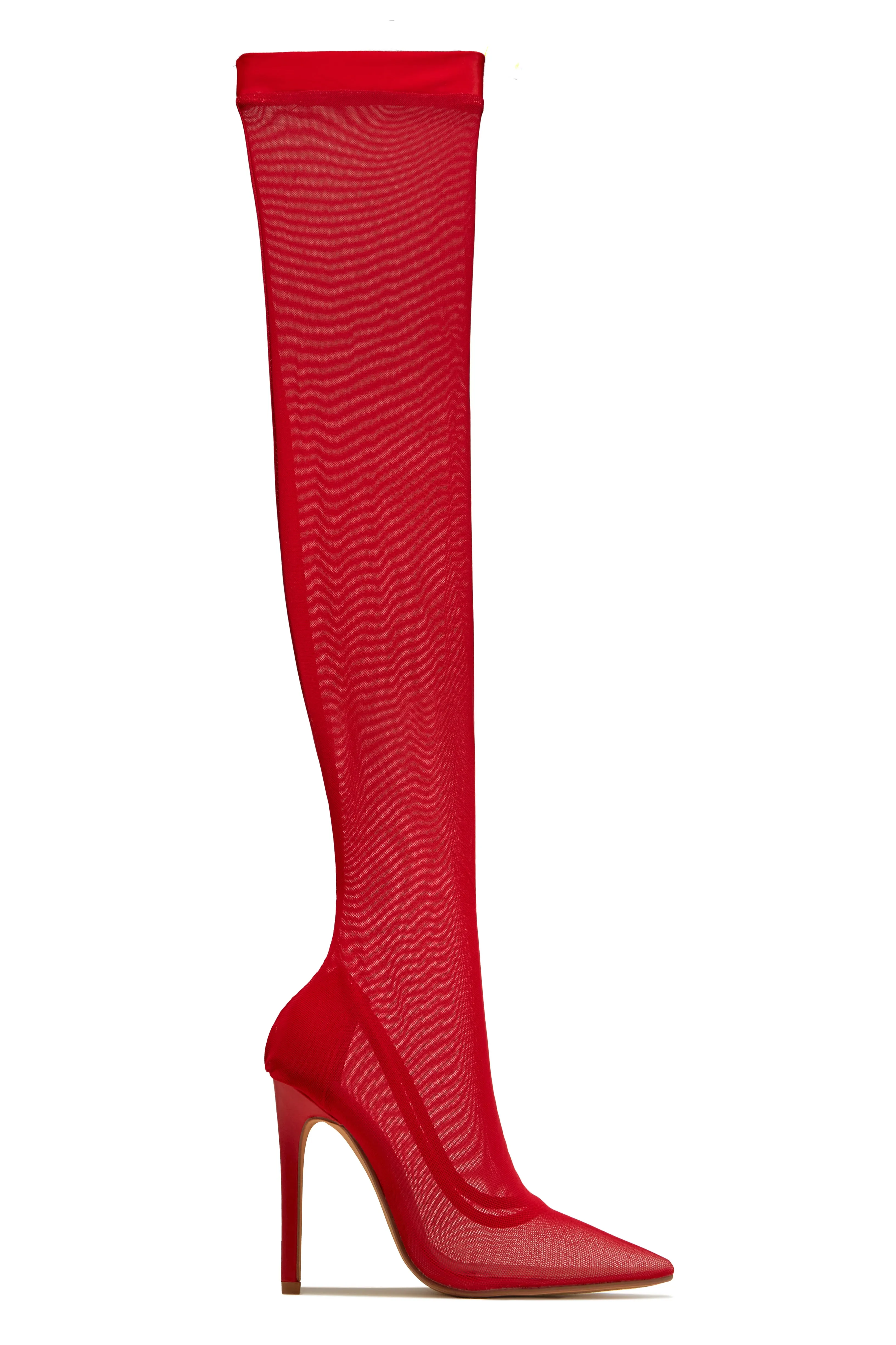 Timeless Allure Over The Knee High Heel Boots - Red