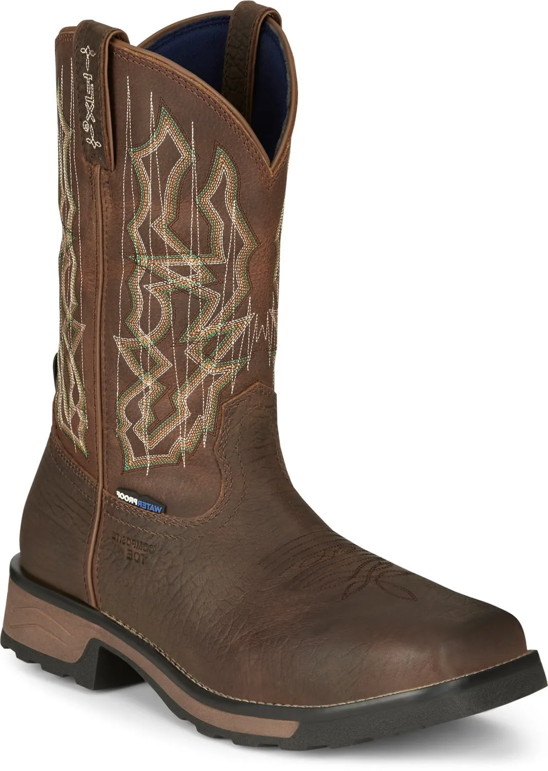 Tony Lama 11in CT WP Mens Cognac Anchor Leather Cowboy Boots