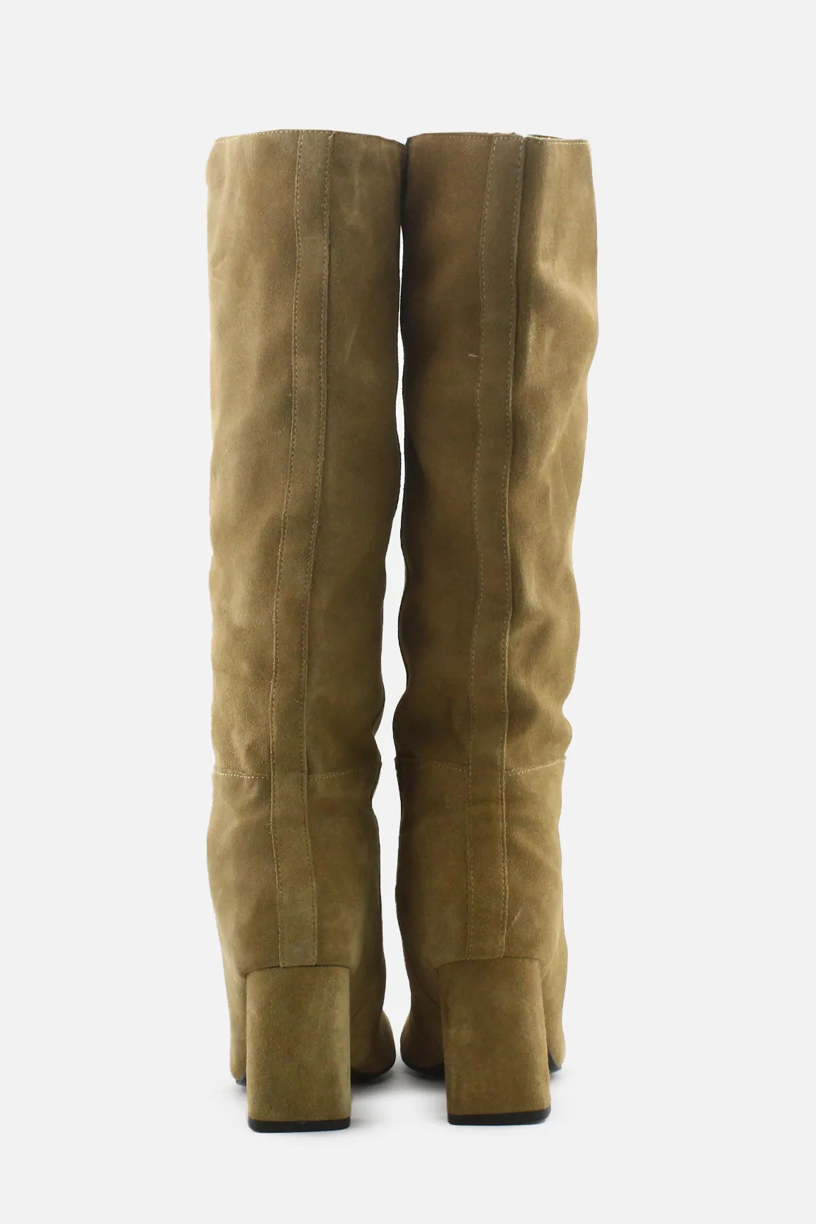 Zara Block Knee High Boots | Suede